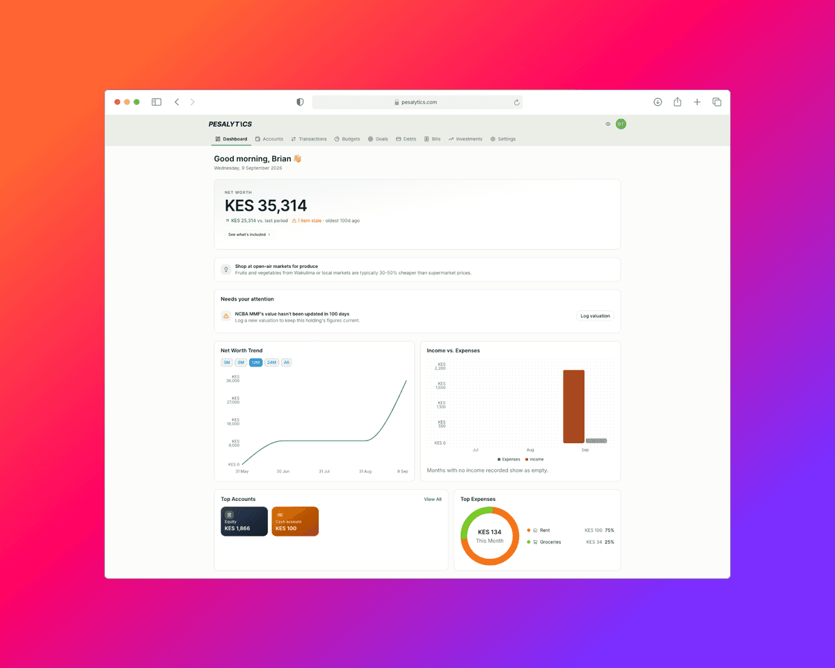 Pesalytics screenshot 1